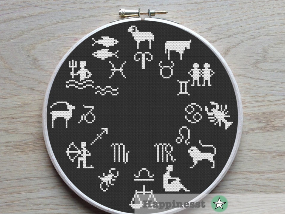 Cross Stitch Pattern Zodiac Zodiac Sampler Constellation