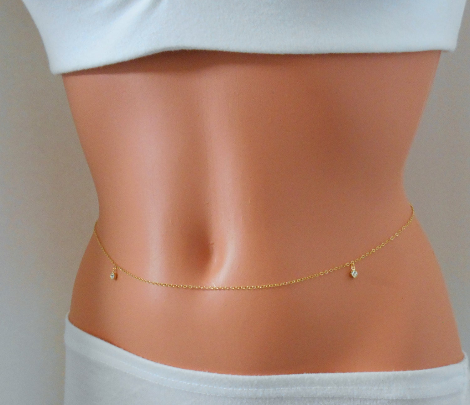 Cz Diamond Belly Chain Gold Belly Chain Belly By Azramdesigns