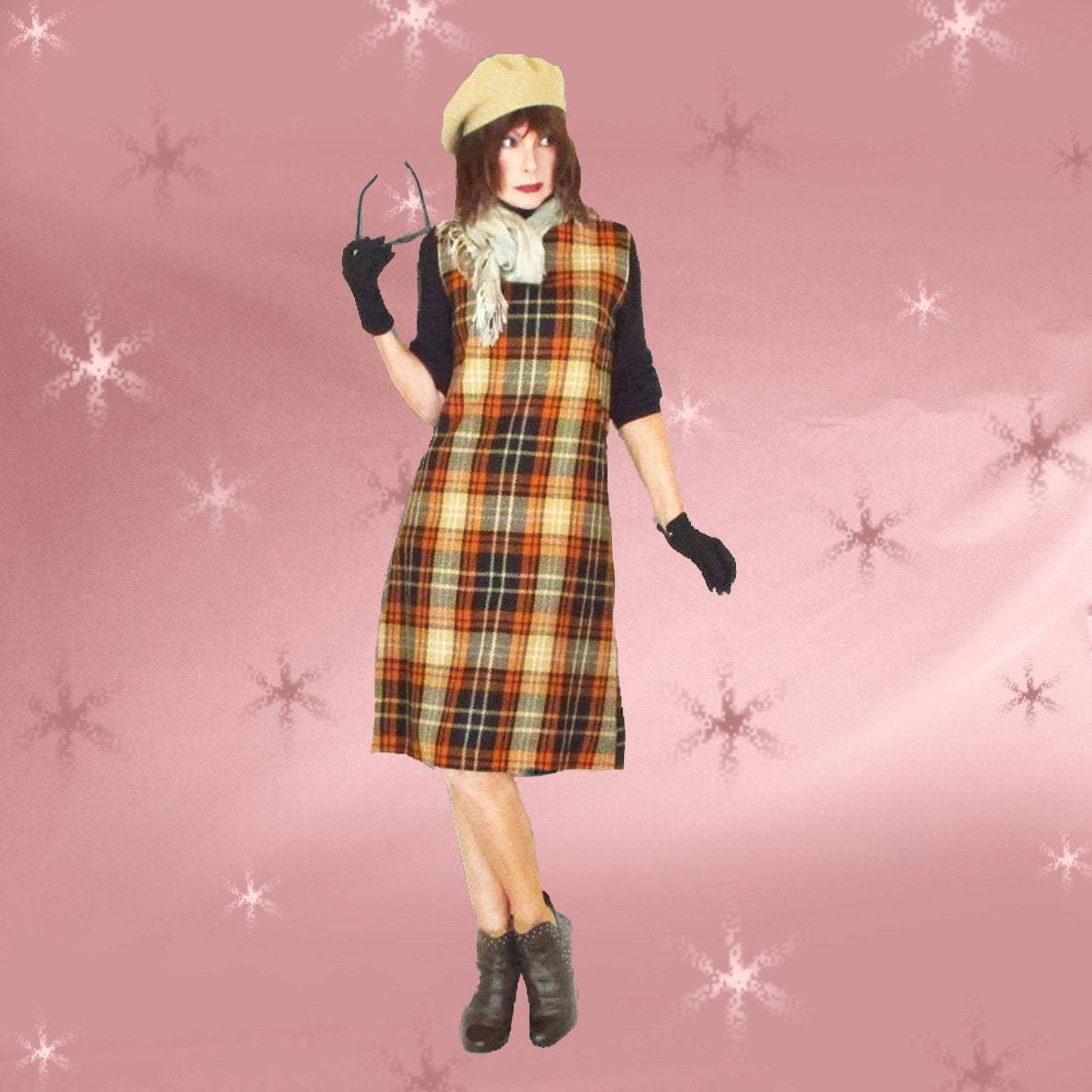 Vintage Plaid Jumper Dress S Preppy By Lunajunctionvintage