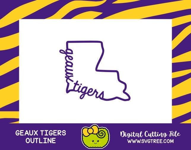 Louisiana State Outline Geaux Tigers State Decor Svg By Svgtree