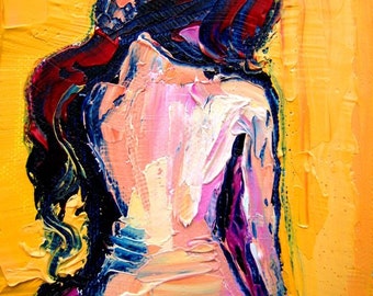 Abstract Nude Print Colorful Art By Aja Before I Sleep 8x10