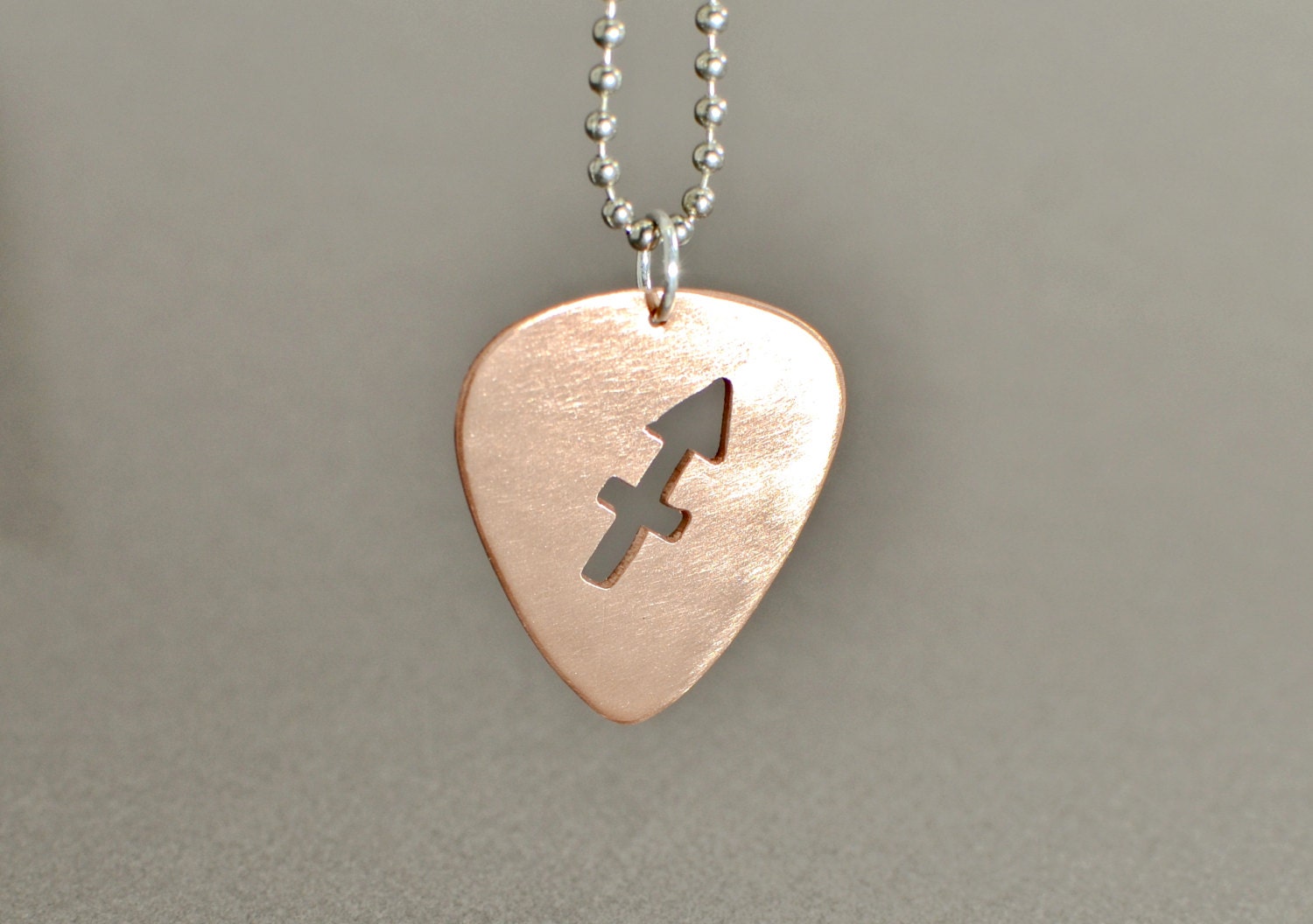 Copper Guitar Pick Pendant Necklace With Personalized