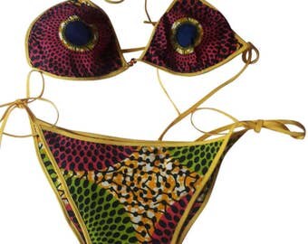 Kente Print Bikini Set African Print Bikini Set Summer