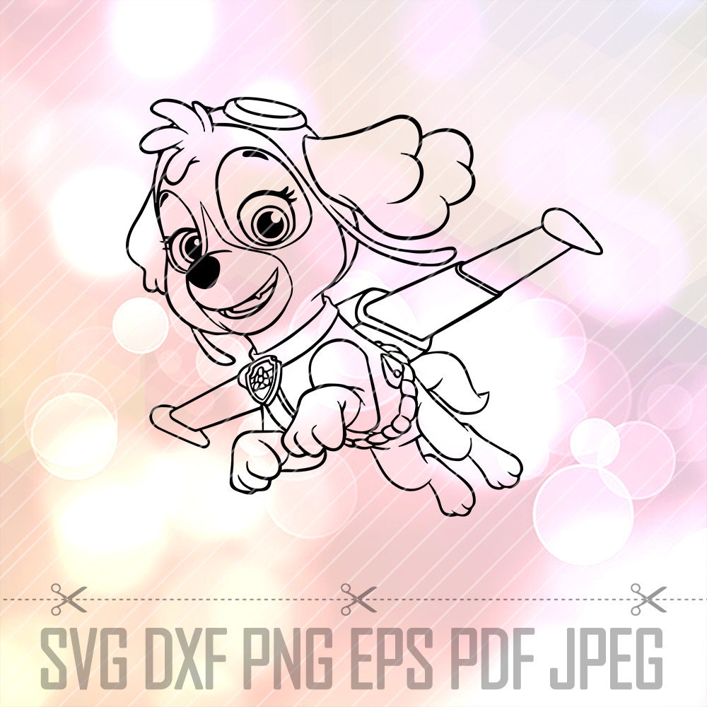 Paw Patrol Skye Svg Dxf Vector Cut Files Cricut Designs 2420