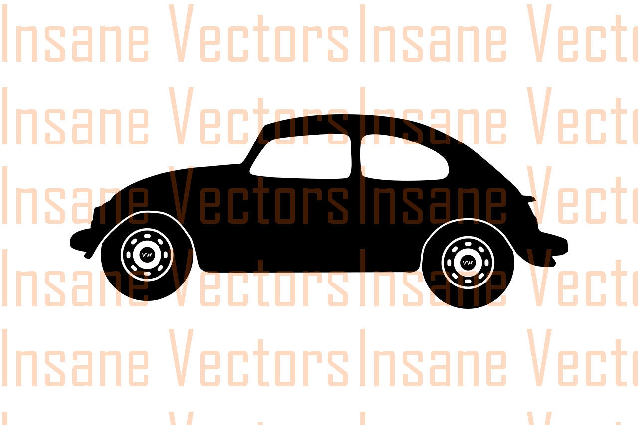 VW Beetle Vector Silhouette Clip Art Image VW Bug Vector