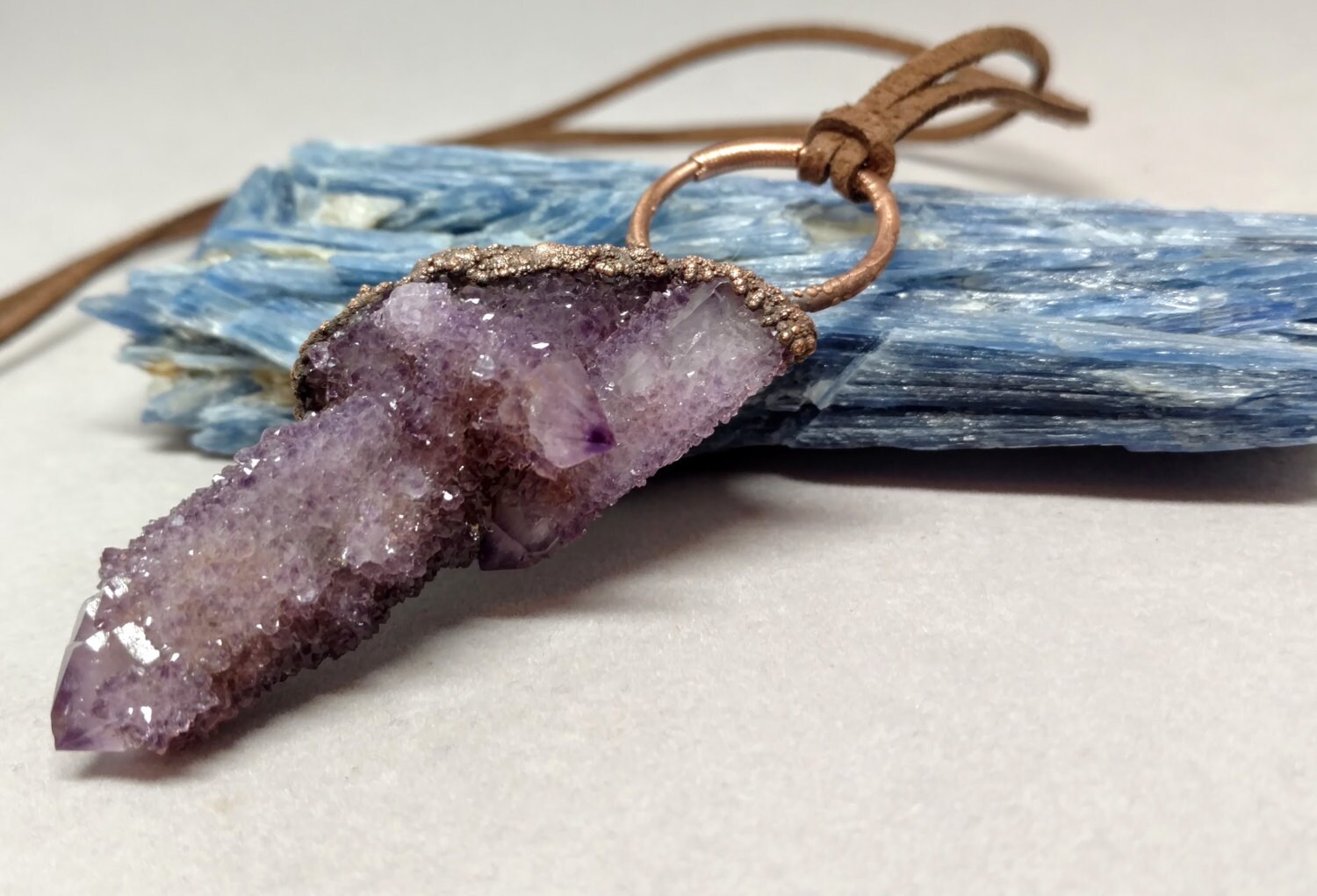 Raw Crystal Necklace Hippie Gifts Boho Druzy Crystal