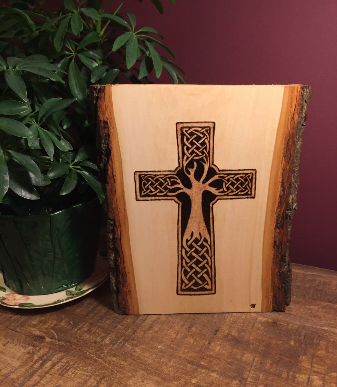 Celtic Cross Art Wood Burning Art Celtic By NorthernEmbersArt