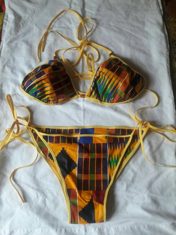 Kente Print Bikini Set African Print Bikini Set Summer