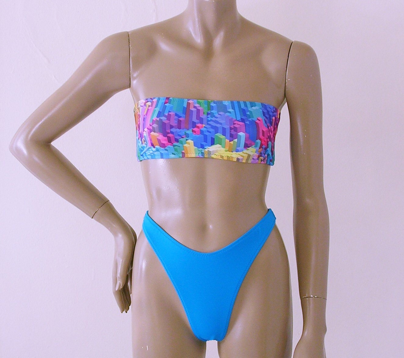 S Thong Bikini Bottom Swimsuit With High Leg And Strapless