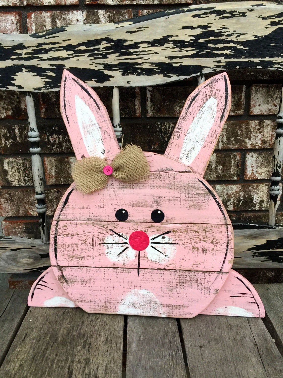 Reclaimed Pallet Wood Bunny Sign Wooden Bunny Easter Bunny