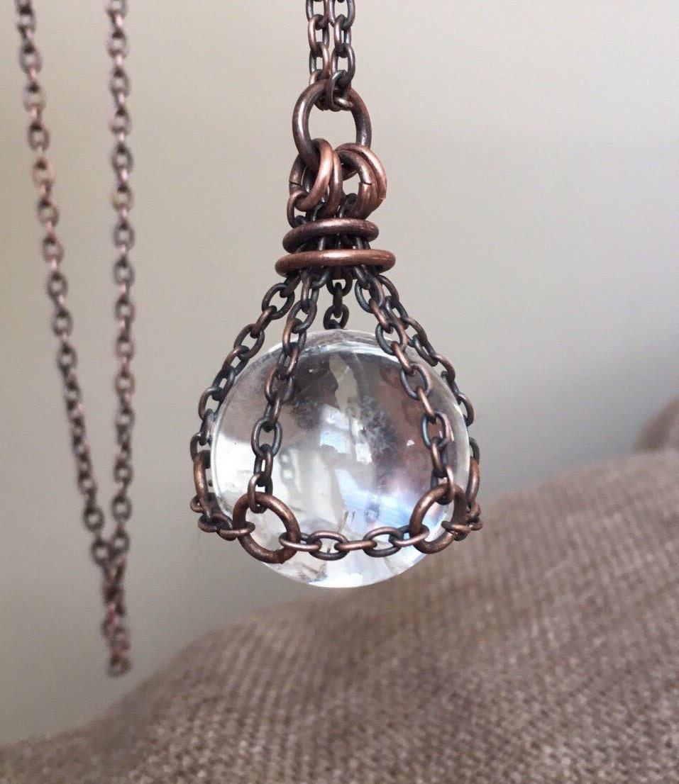 Crystal Ball Necklace Quartz Crystal Healing Crystal