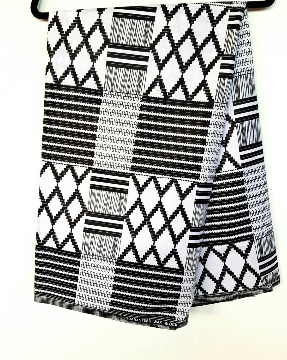 White And Black African Print Ankara Fabric Wax Print