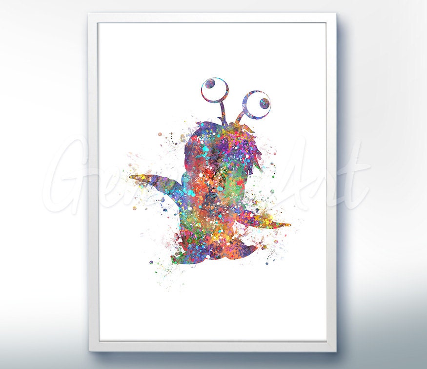 Disney Pixar Monsters Inc Boo Watercolor Poster Print