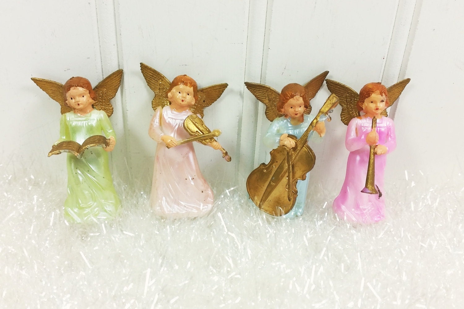 Miniature Musical Angels Plastic Figurines S Tiny Singing