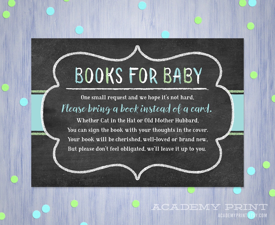 Books For Baby Printable Baby Shower Insert Boy Or Girl