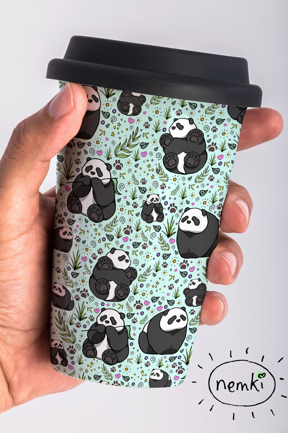 Cute Panda Travel Mug Cute Panda Gift Panda Coffee Mug