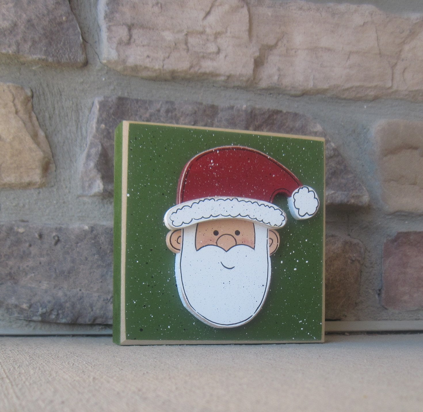 Santa Block For Christmas Winter Noel Shelf Desk By Lisabees