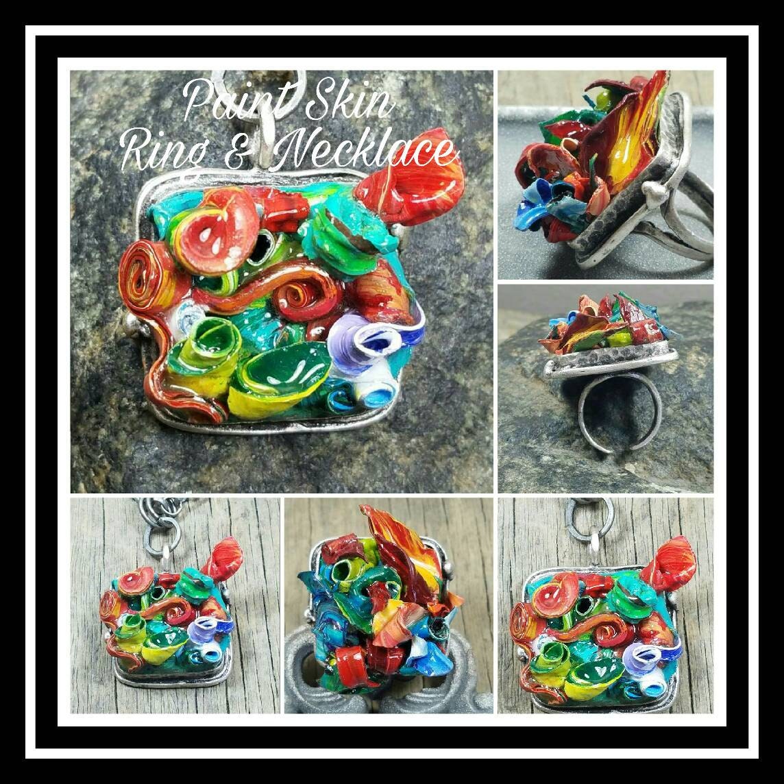 Artists Paint Skin Jewelry Custom Designed Necklace And Ring