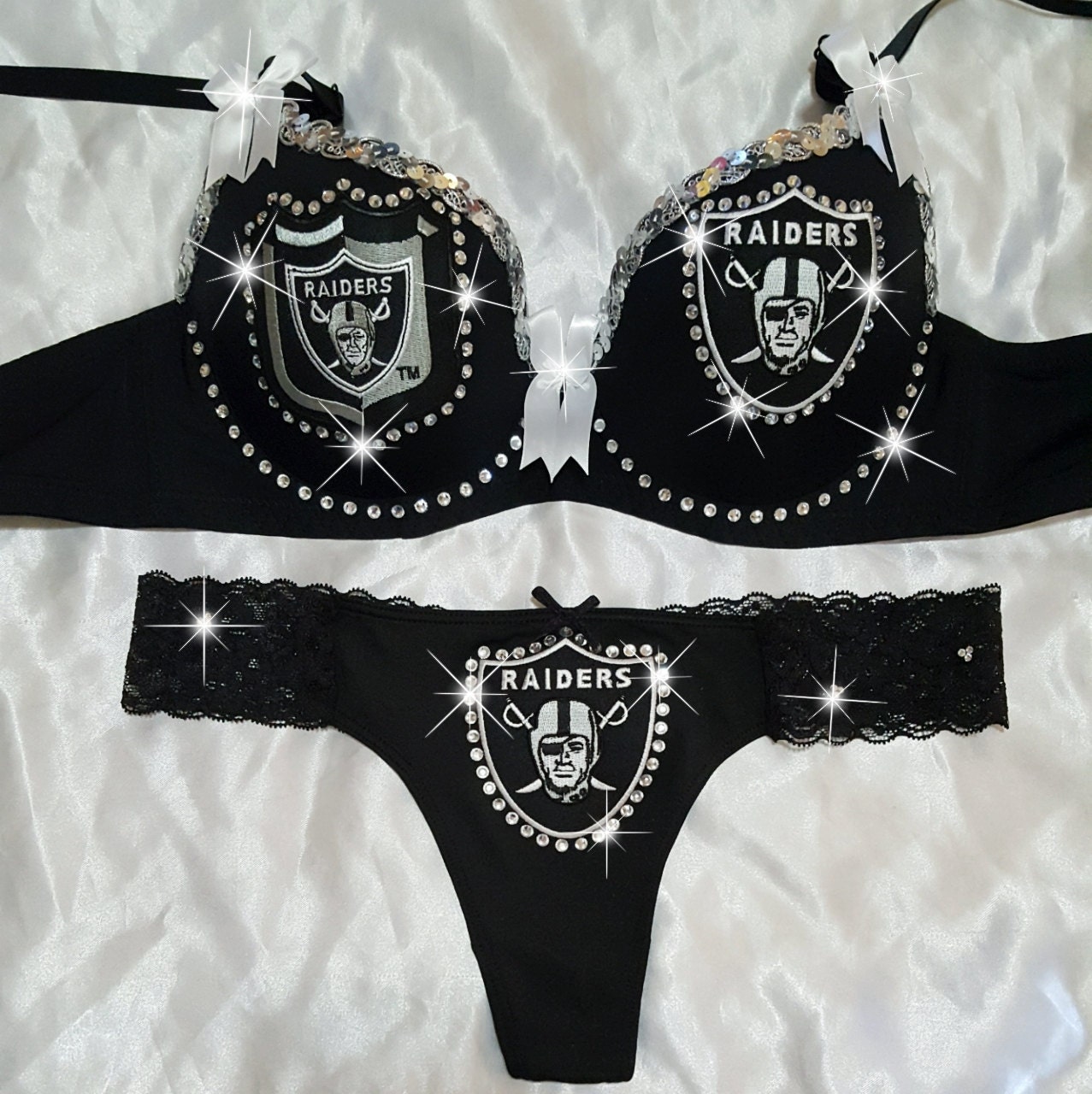 Nfl Bra Set Oakland Raiders Lingerie Oakland By Sparklebraz