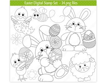 Easter Bunny Stamp Etsy