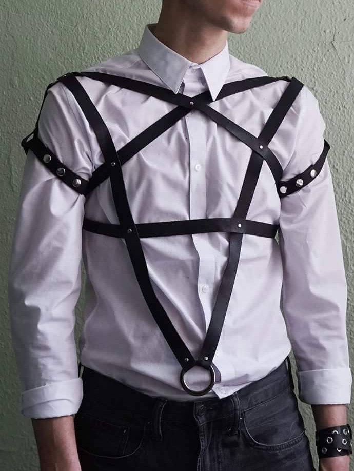 Chest harness with dildo