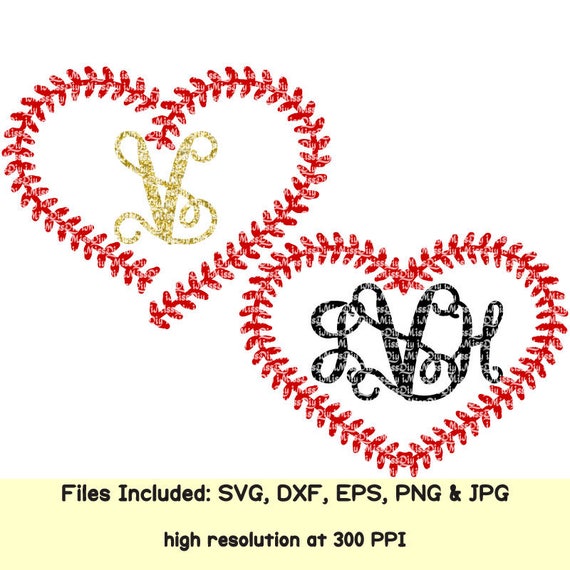 Love Softball Baseball Heart Stitches Svg Files For Cricut