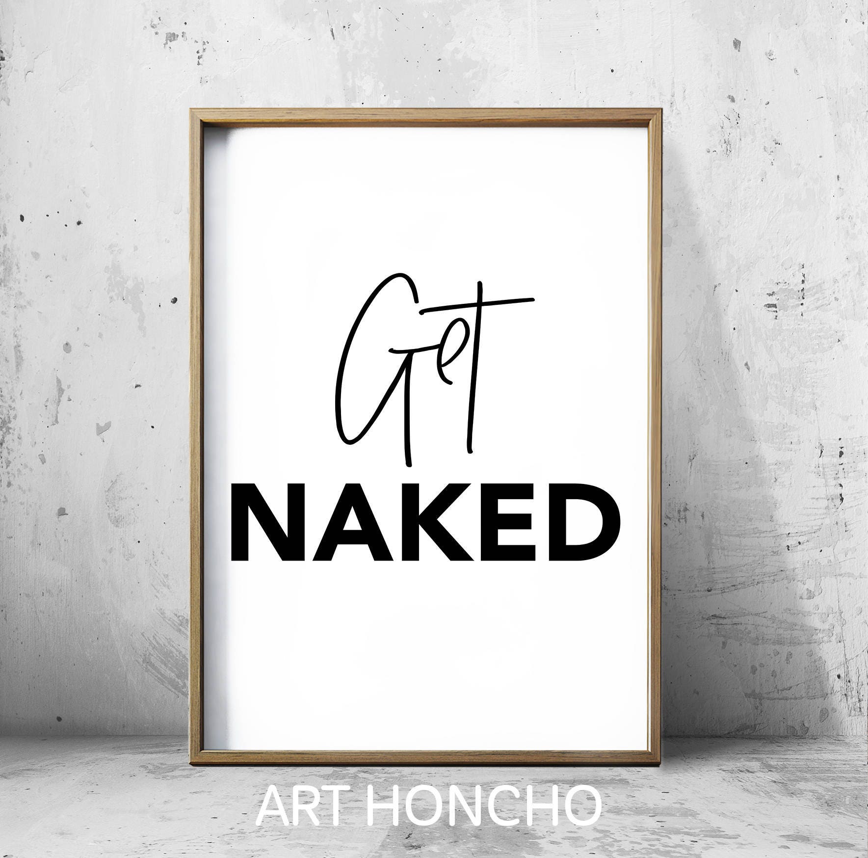 Get Naked Poster Sexy Bedroom Art Printable Get Naked Print