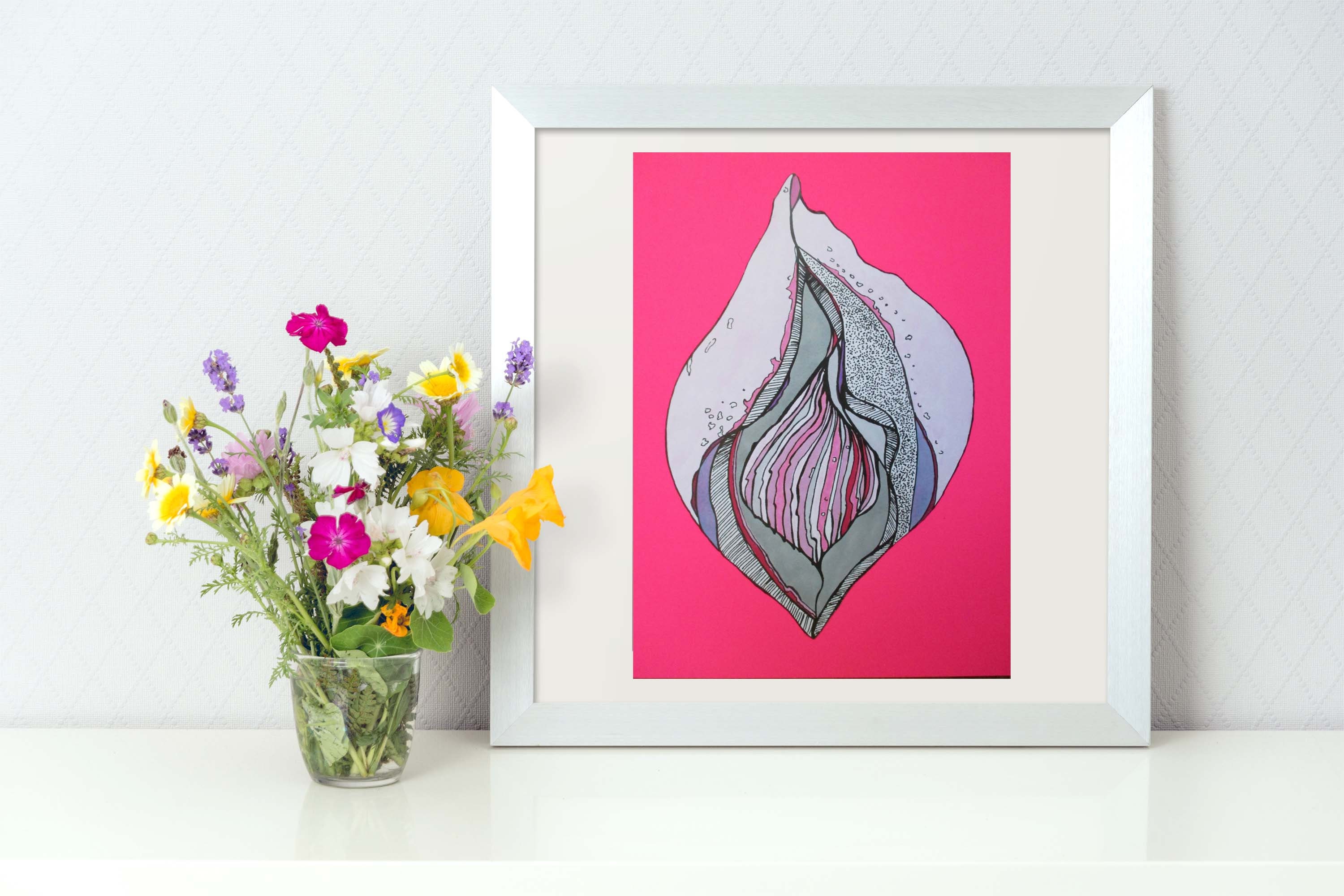 Vulva Labia Flower Vagina Art Pussy Diversity Original