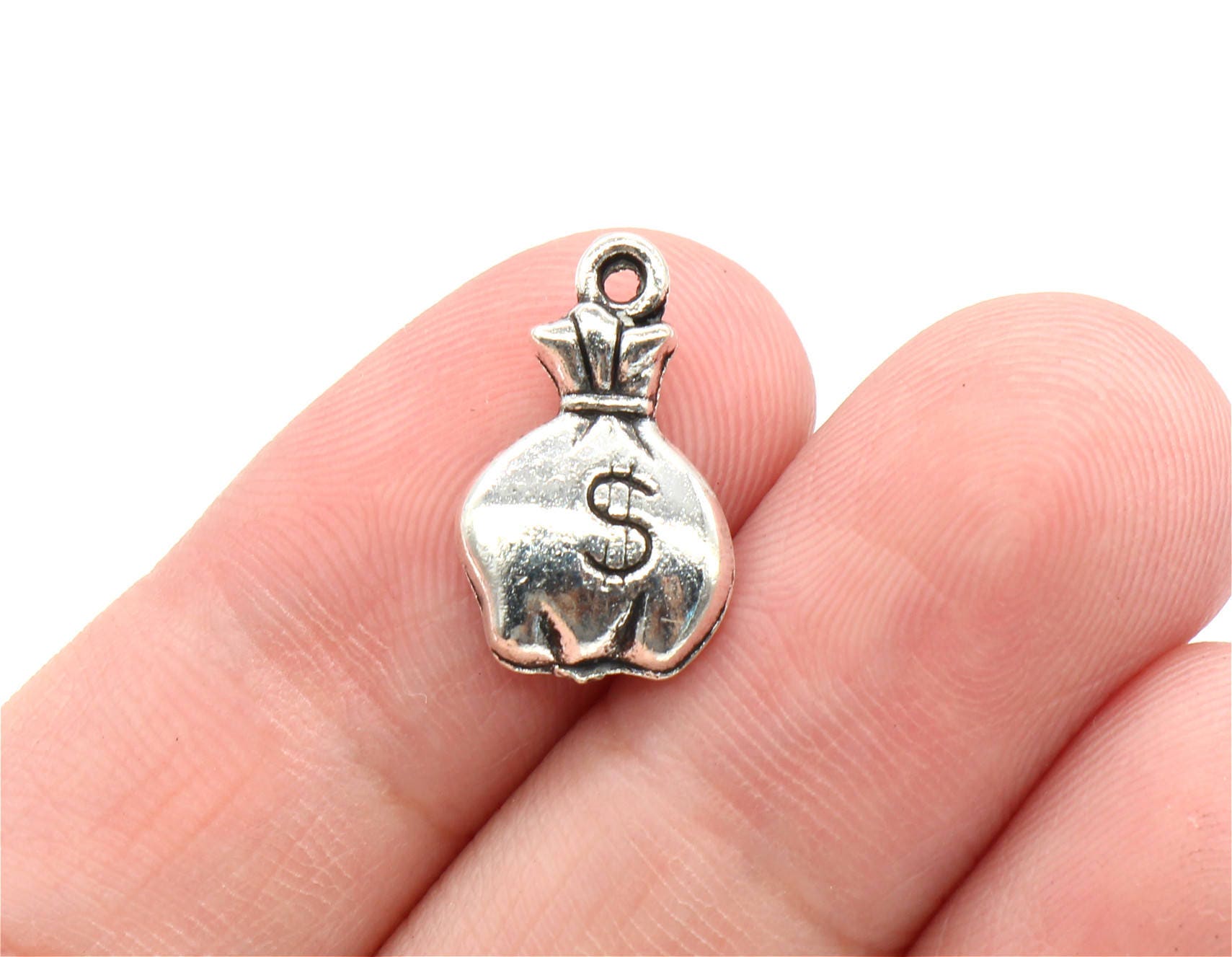 Pcs Money Bag Charms Antique Silver Tone X Mm Yd From