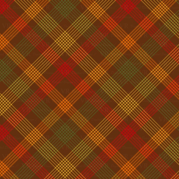 Autumn Plaid Digital Paper Fall Plaid Patterns Thanksgiving Plaid