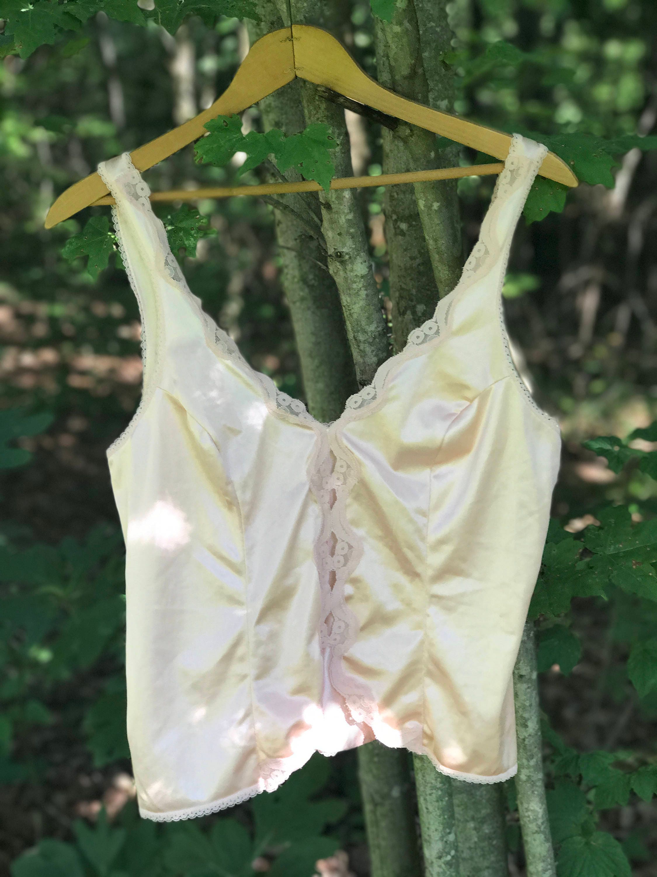 Peach Silk Lingerie Camisole In Pale Peach Silk Charmeuse With