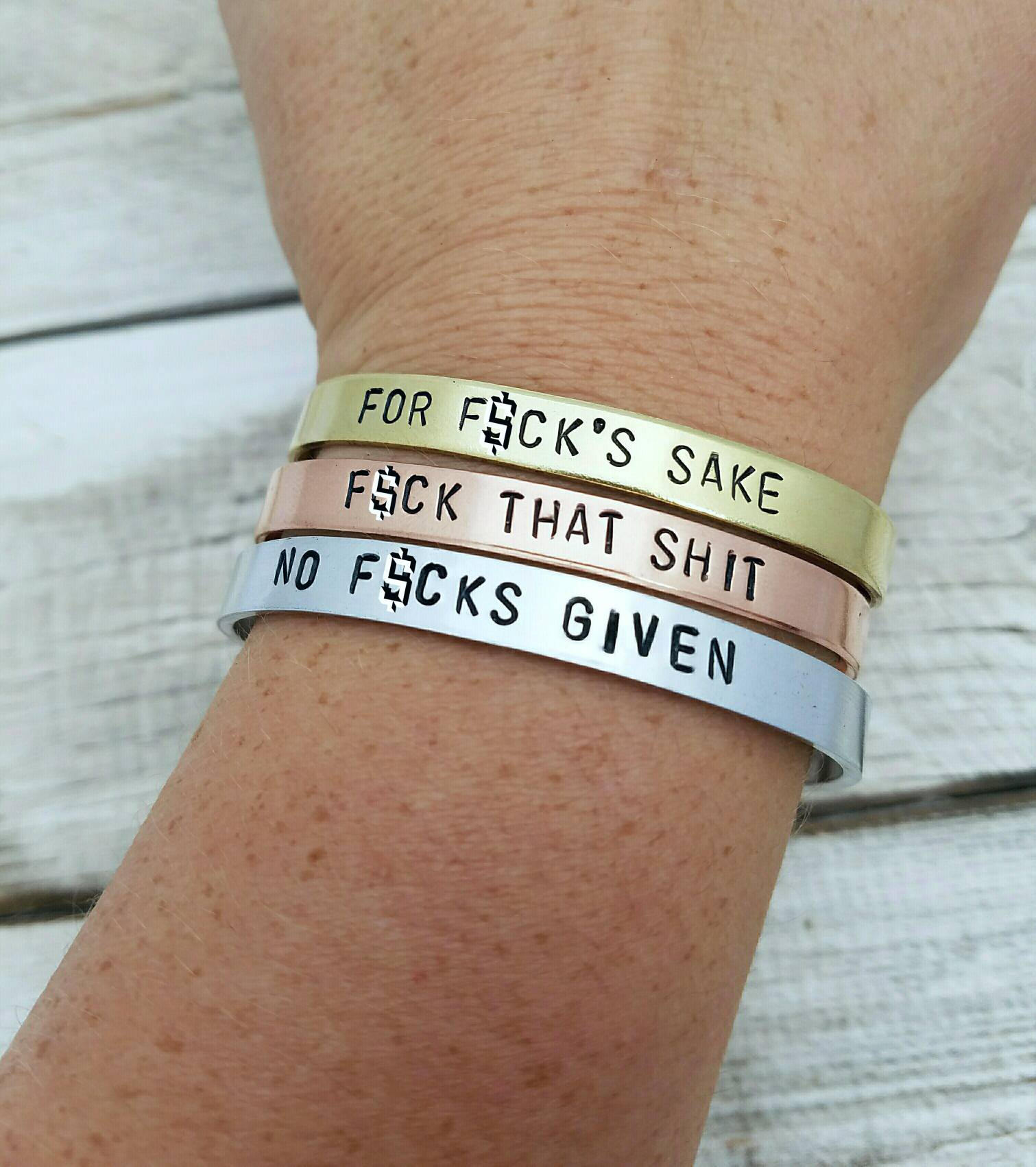 Fuck Bracelet Set Swear Words Jewelry Inappropriate