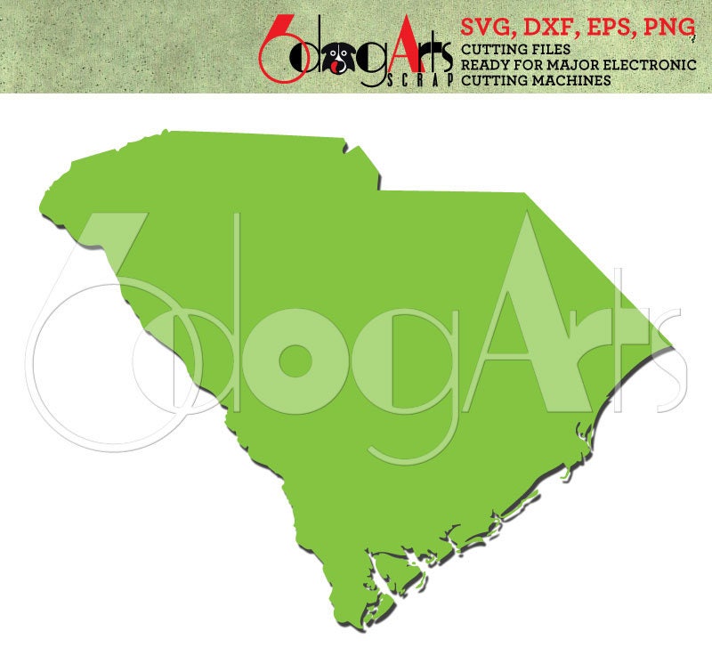 South Carolina State Map Vector Digital Cut Files Svg Dxf