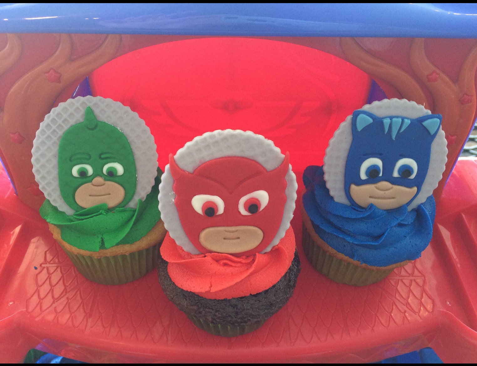 Pj Masks Inspired Fondant Cupcake Topper Pj Masks Party Pj