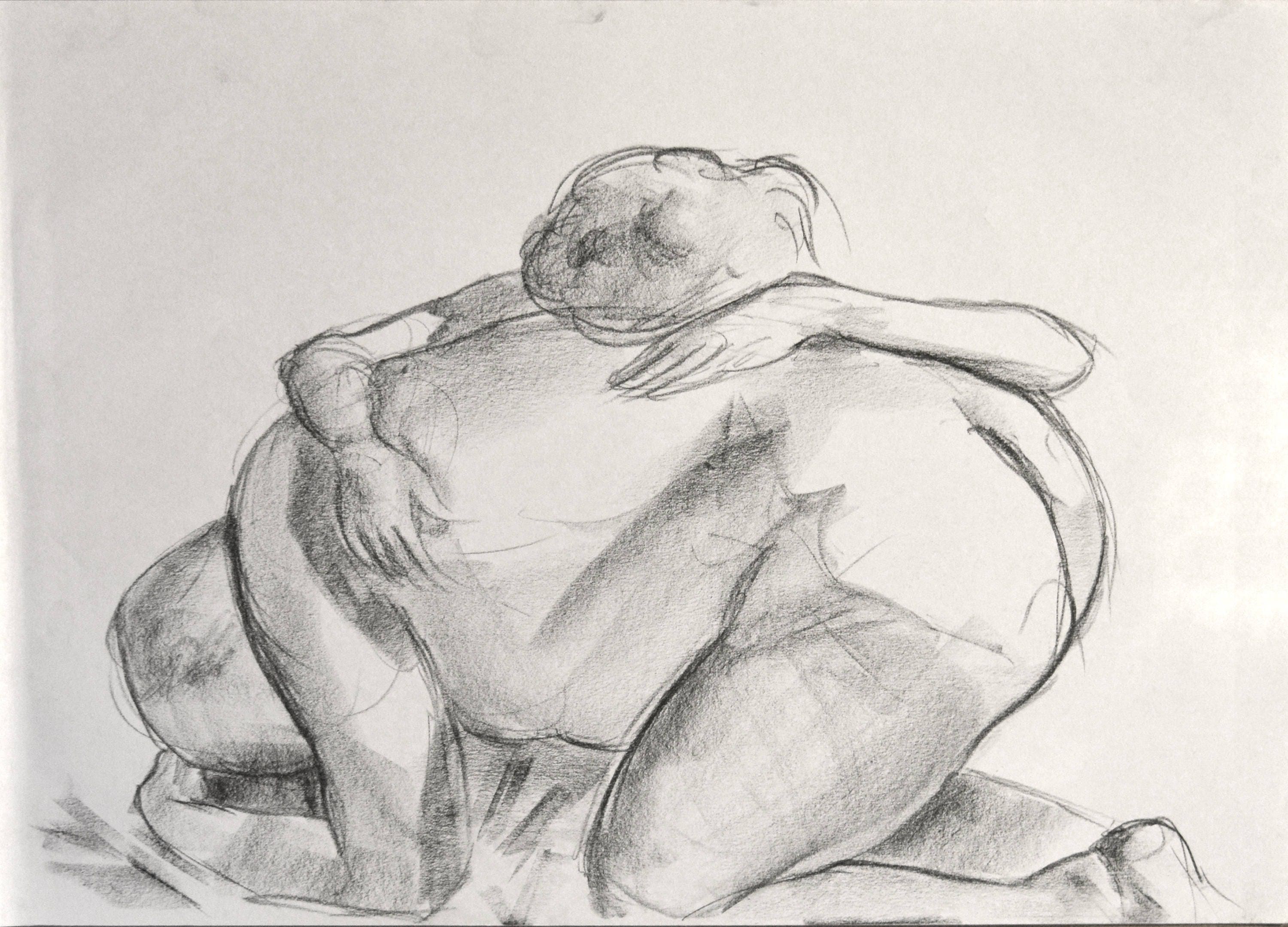 Print Fine Art Print Fine Art Drawing MALE NUDE In Pencil