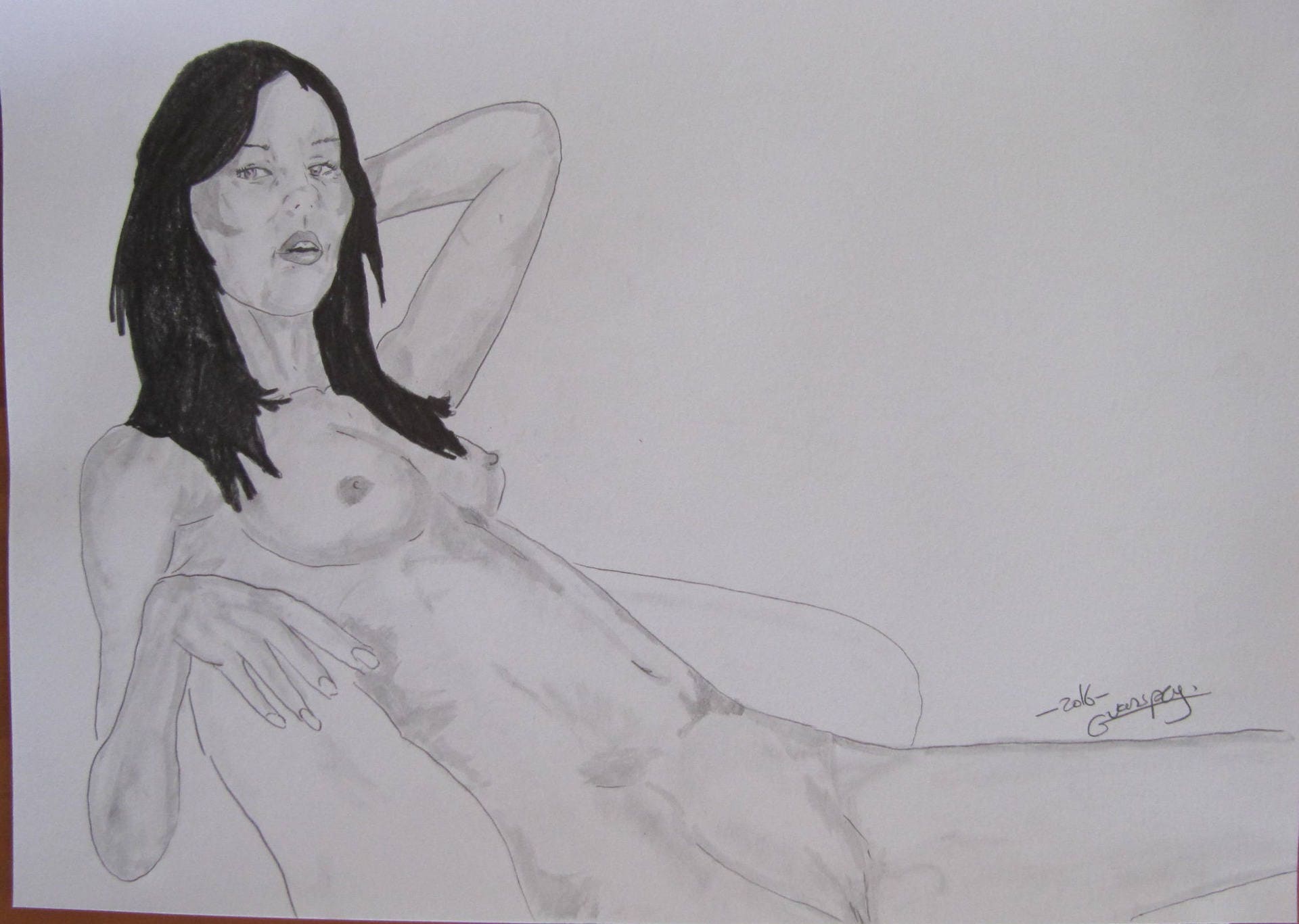 Nude Pencil Drawing Fine Art Signed Print