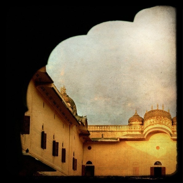 Architecture I, Indian castle in ochre tones - Fine Art Photograph - janeheller