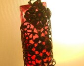 Translucent Ruby Art Nouveau Pendant Necklace