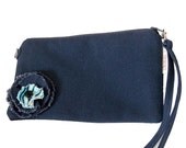 Canvas Flower Wristlet