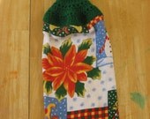 Christmas Objects and Poinsettia Crochet Top Towel