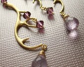 fantacy - gold filled and amethyst earrings