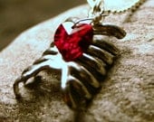 Thanks for your Heart ... Zombie Inspired Anatomical Ribcage on Sterling SIlver ... Necklace