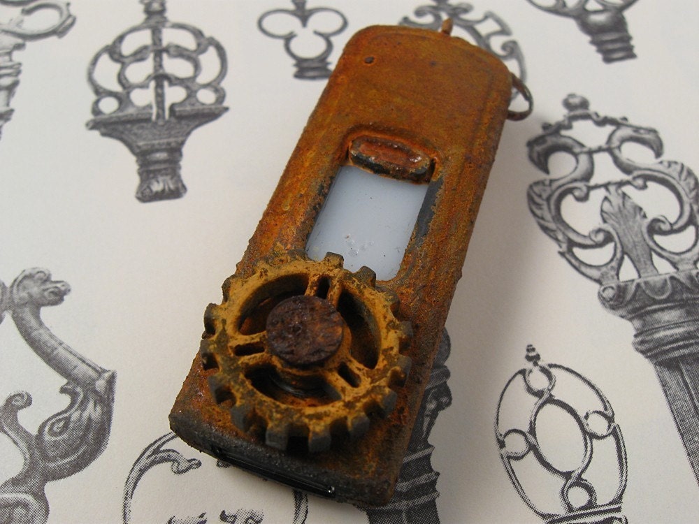Steampunk USB Drive w / moving gear and flourish