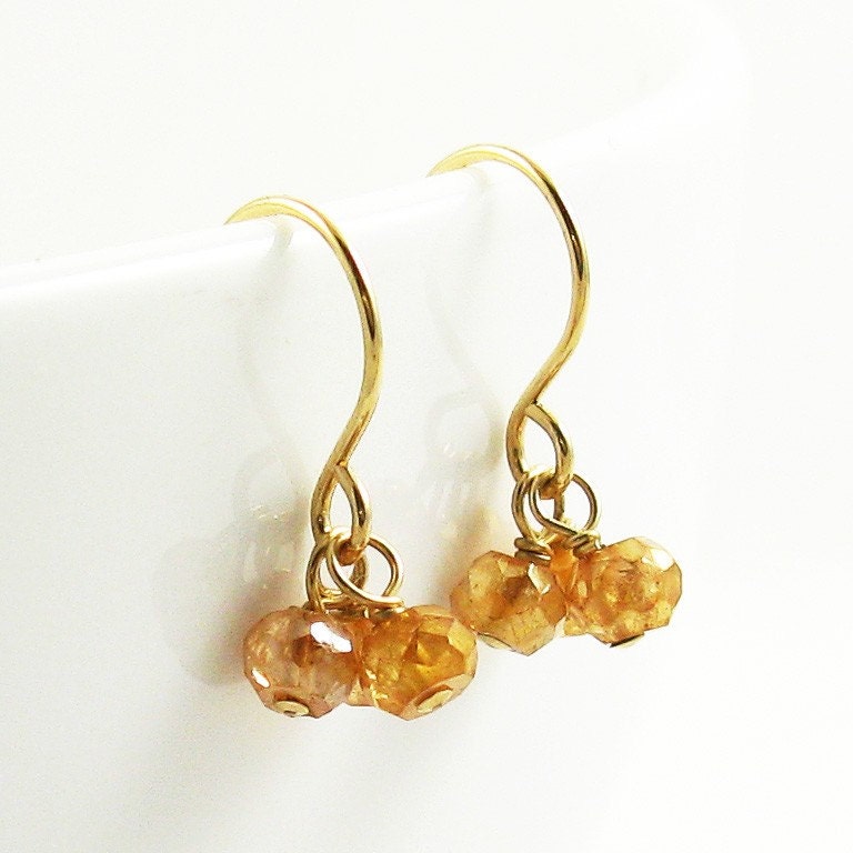 Petite Mignonne Earrings - Mystic Imperial Quartz, Gold-Fill