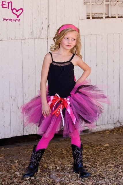 Hot Paris Pink and Black Tutu, Child Size 4/6
