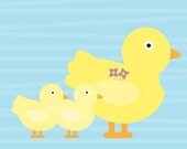 Nursery Art 'Mommy and Me - Ducks' 6x6 Animal Print