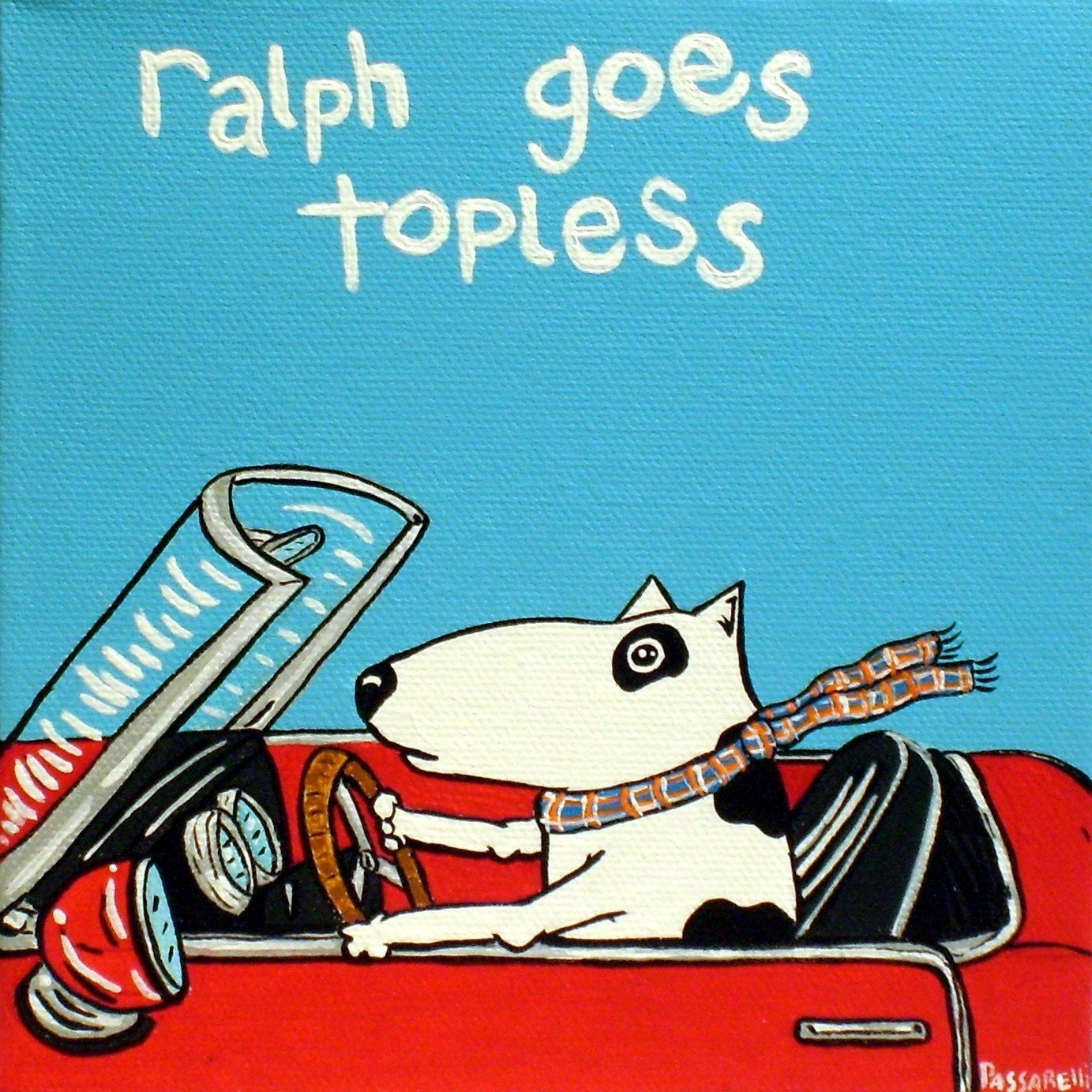 Ralph Goes Topless-- 8x8 inch print Free Shipping