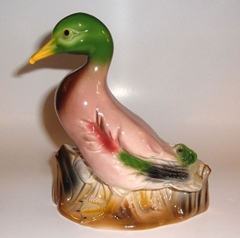 Just Ducky Vintage Ceramic Mallard Duck Planter