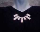 Art Deco Style Paua Shell Inlay Fan Necklace