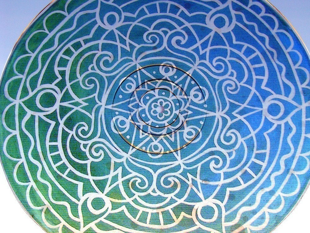 Teal Mandala Suncatcher
